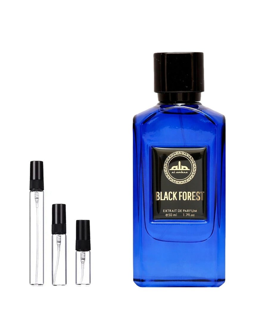 Al Ambra Black Forest sample – decant in glazen sprayflesje (2, 5 of 10 ml)