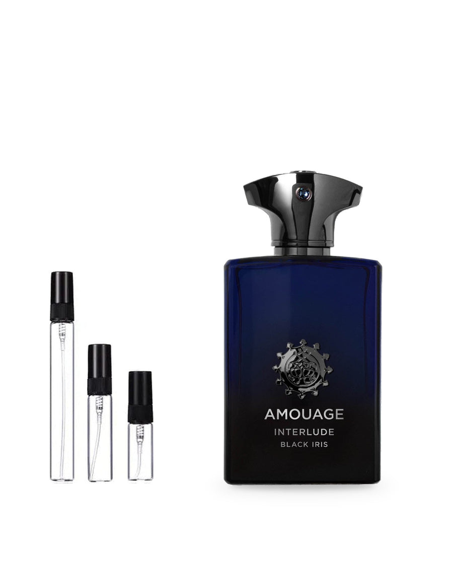 Amouage Interlude Black Iris Man sample – decant in glazen sprayflesje (2, 5 of 10 ml)
