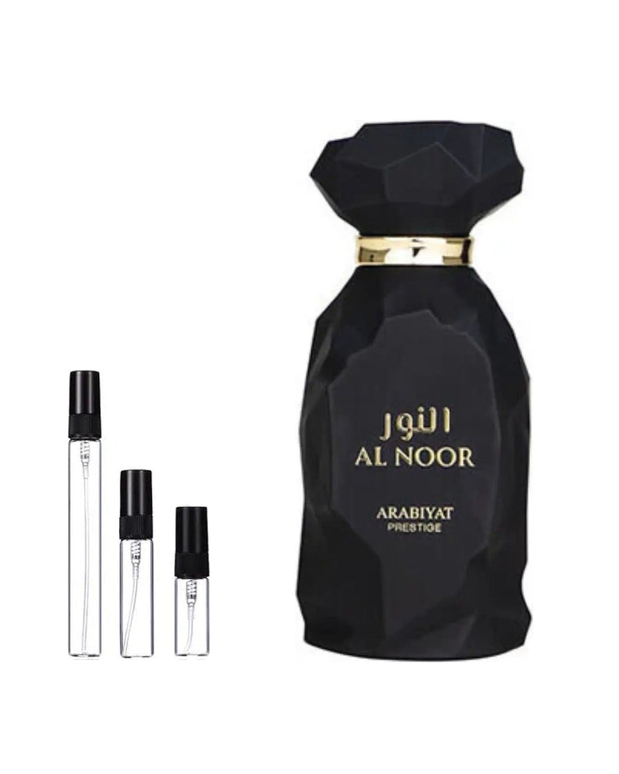 Arabiyat Prestige Al Noor sample – decant in glazen sprayflesje (2, 5 of 10 ml)