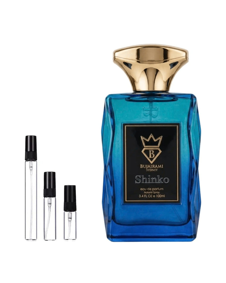 Bujairami Shinko sample – decant in glazen sprayflesje (2, 5 of 10 ml)