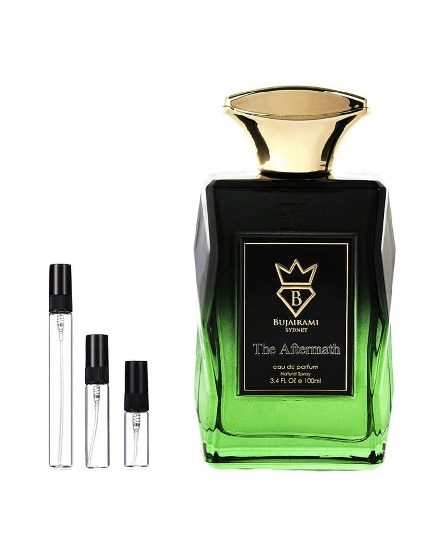 Bujairami The Aftermath sample – decant in glazen sprayflesje (2, 5 of 10 ml)