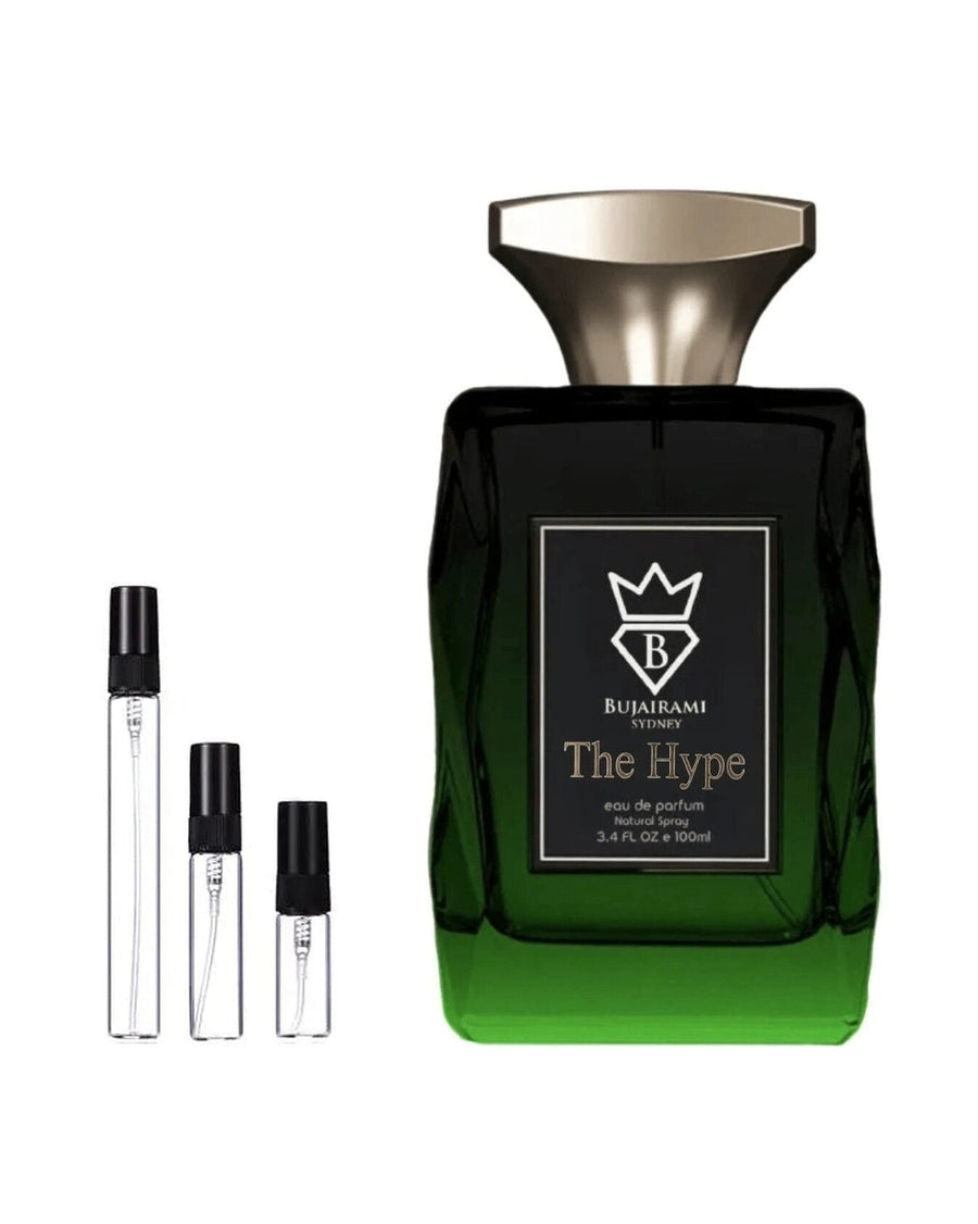 Bujairami The Hype sample – decant in glazen sprayflesje (2, 5 of 10 ml)