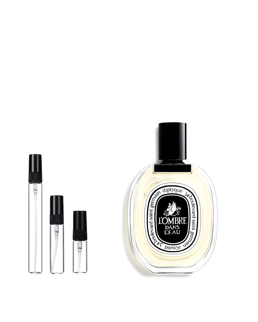 Diptyque L'Ombre dans l'Eau sample – decant in glazen sprayflesje (2, 5 of 10 ml)