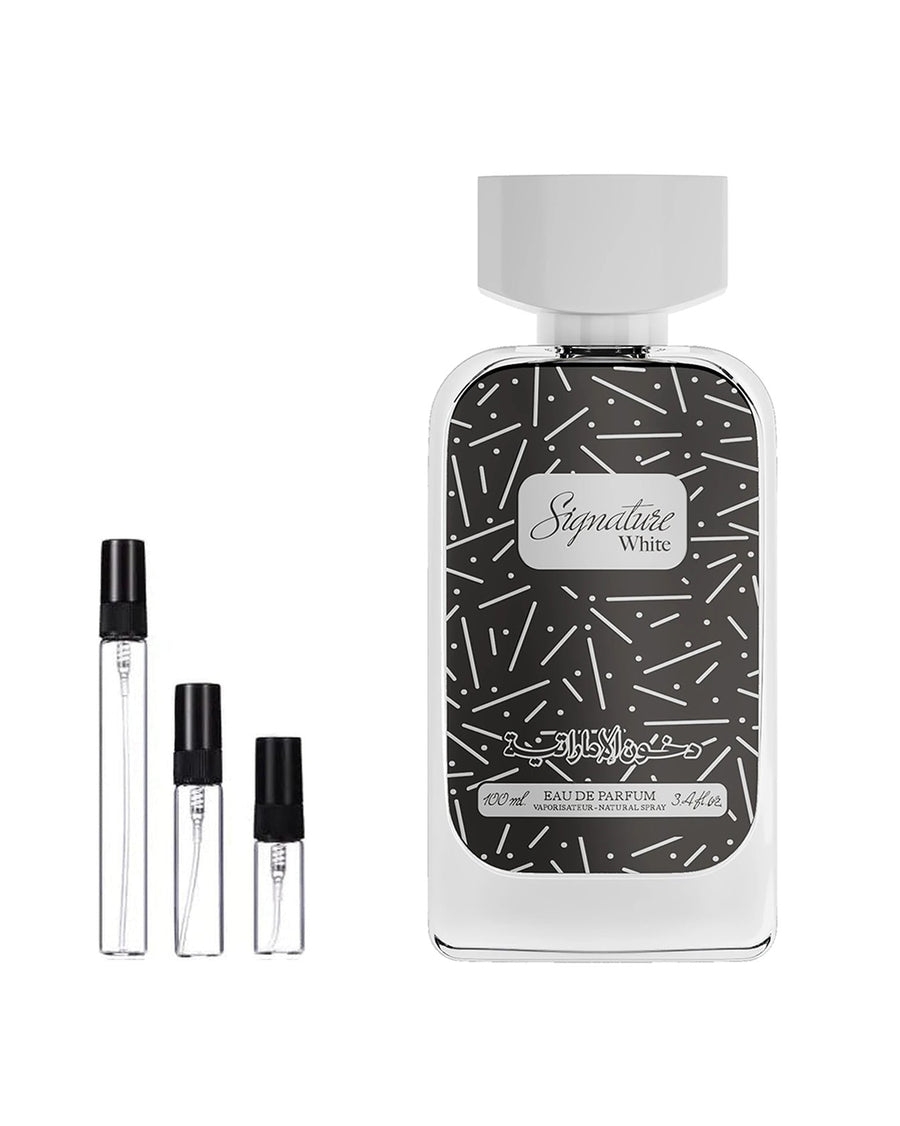 Dkhoon Emirates Signature White sample – decant in glazen sprayflesje (2, 5 of 10 ml)