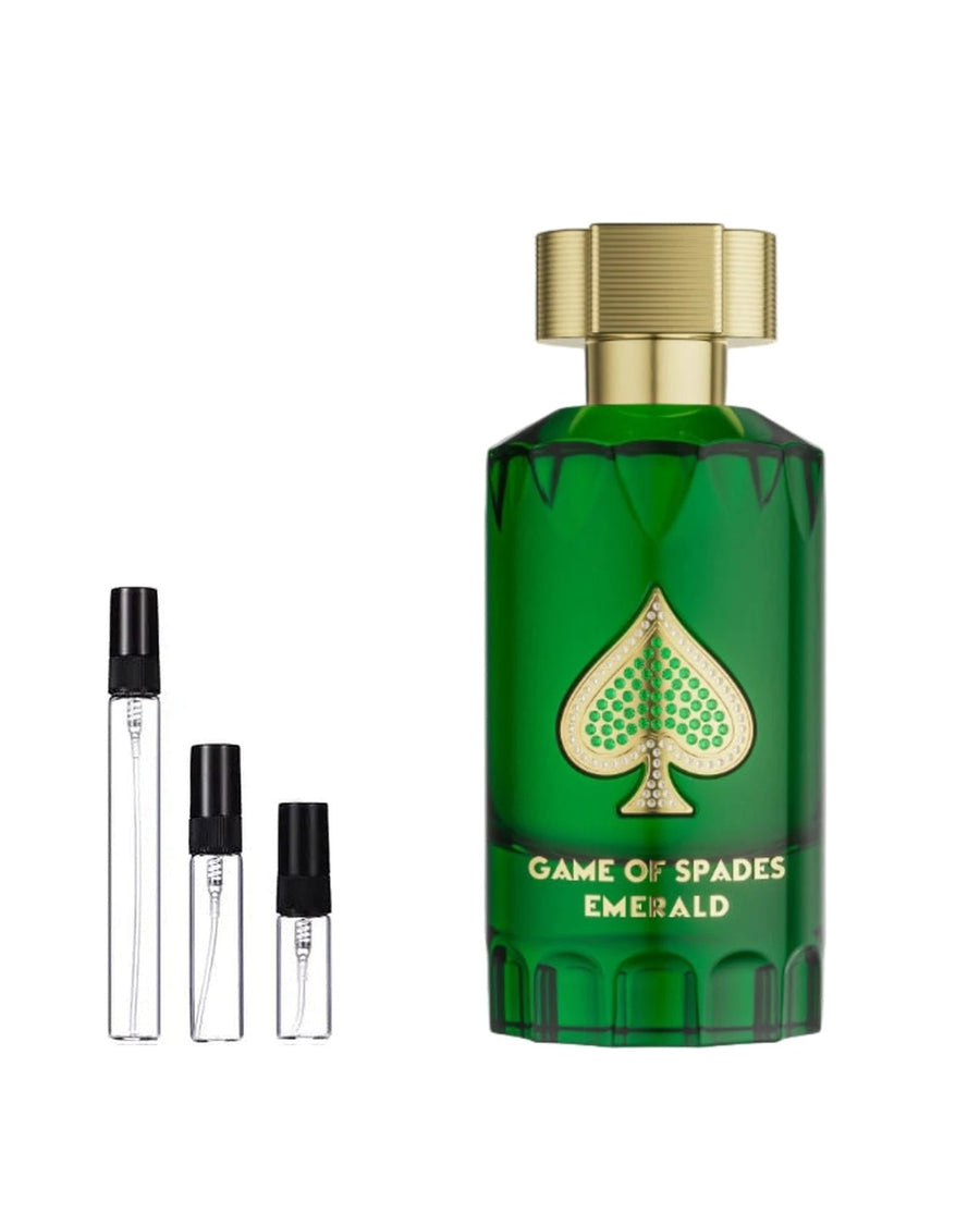 Jo Milano Paris Game of Spades Emerald sample – decant in glazen sprayflesje (2, 5 of 10 ml)