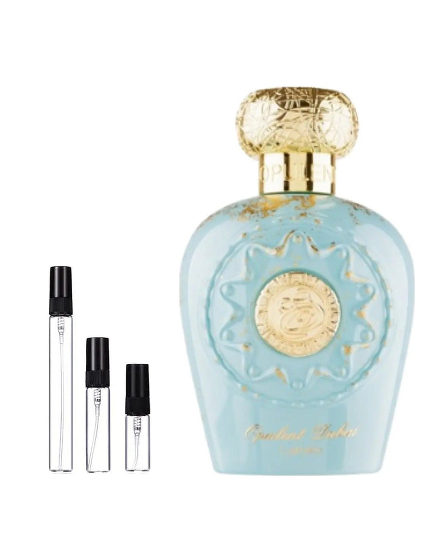 Lattafa Opulent Dubai sample – decant in glazen sprayflesje (2, 5 of 10 ml)