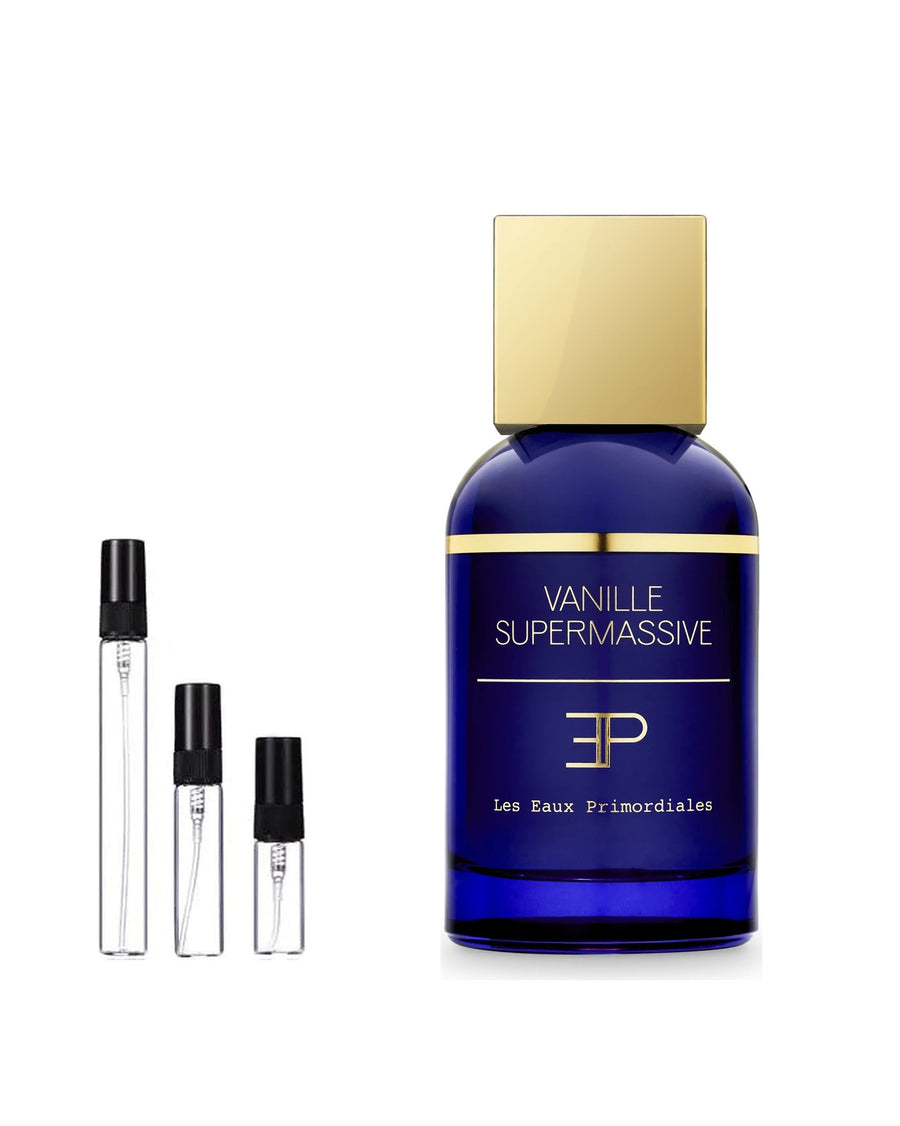 Les Eaux Primordiales Vanille Supermassive sample – decant in glazen sprayflesje (2, 5 of 10 ml)