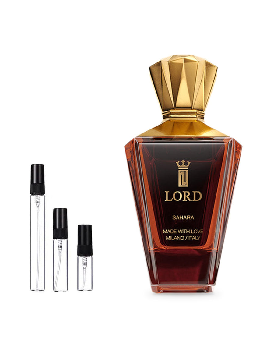 Lord Milano Sahara sample – decant in glazen sprayflesje (2, 5 of 10 ml)