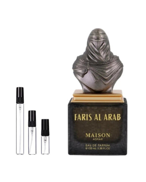 Maison Asrar Faris Al Arab sample – decant in glazen sprayflesje (2, 5 of 10 ml)