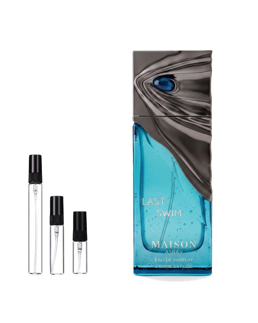 Maison Asrar Last Swim sample – decant in glazen sprayflesje (2, 5 of 10 ml)