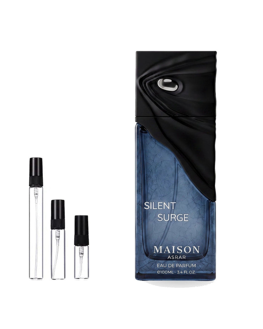 Maison Asrar Silent Surge sample – decant in glazen sprayflesje (2, 5 of 10 ml)