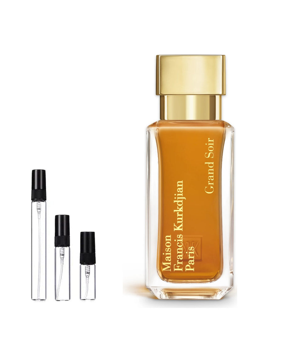Maison Francis Kurkdjian Grand Soir sample – decant in glazen sprayflesje (2, 5 of 10 ml)