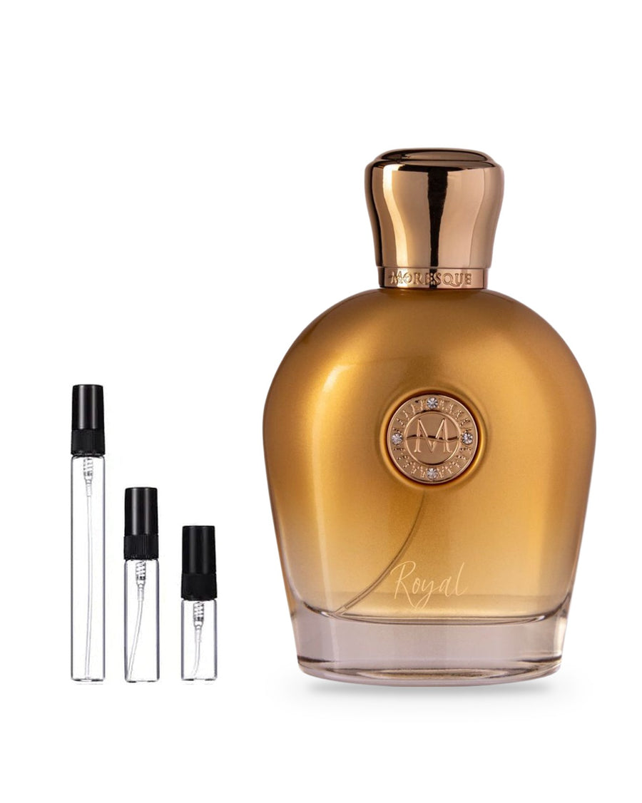 Moresque Royal sample – decant in glazen sprayflesje (2, 5 of 10 ml)