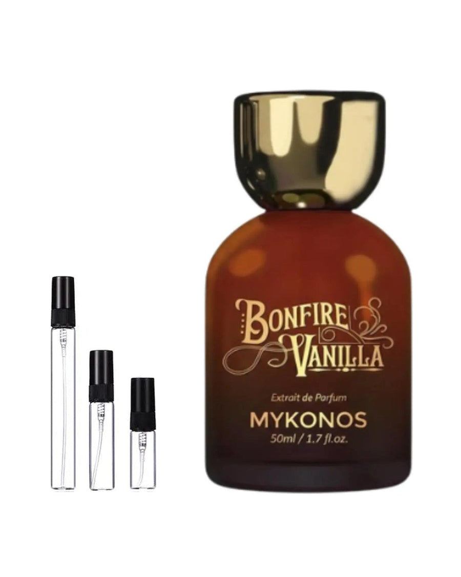 Mykonos Bonfire Vanilla sample – decant in glazen sprayflesje (2, 5 of 10 ml)