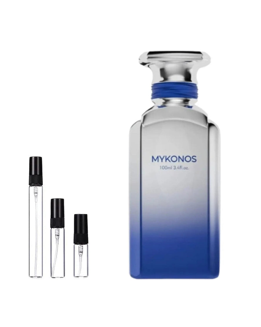 Mykonos California Blue sample – decant in glazen sprayflesje (2, 5 of 10 ml)