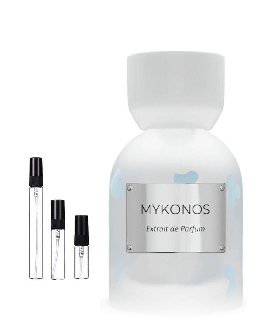 Mykonos Milk Drops sample – decant in glazen sprayflesje (2, 5 of 10 ml)