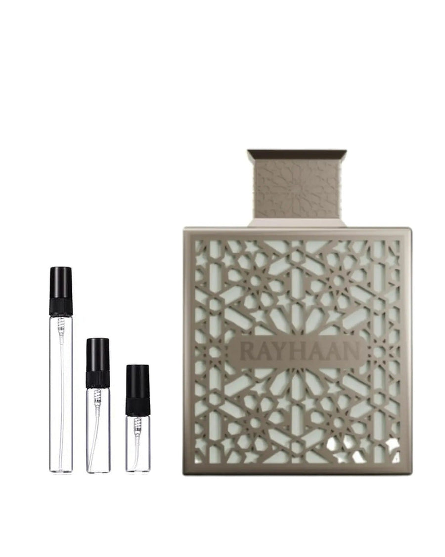 Rayhaan Terra sample – decant in glazen sprayflesje (2, 5 of 10 ml)