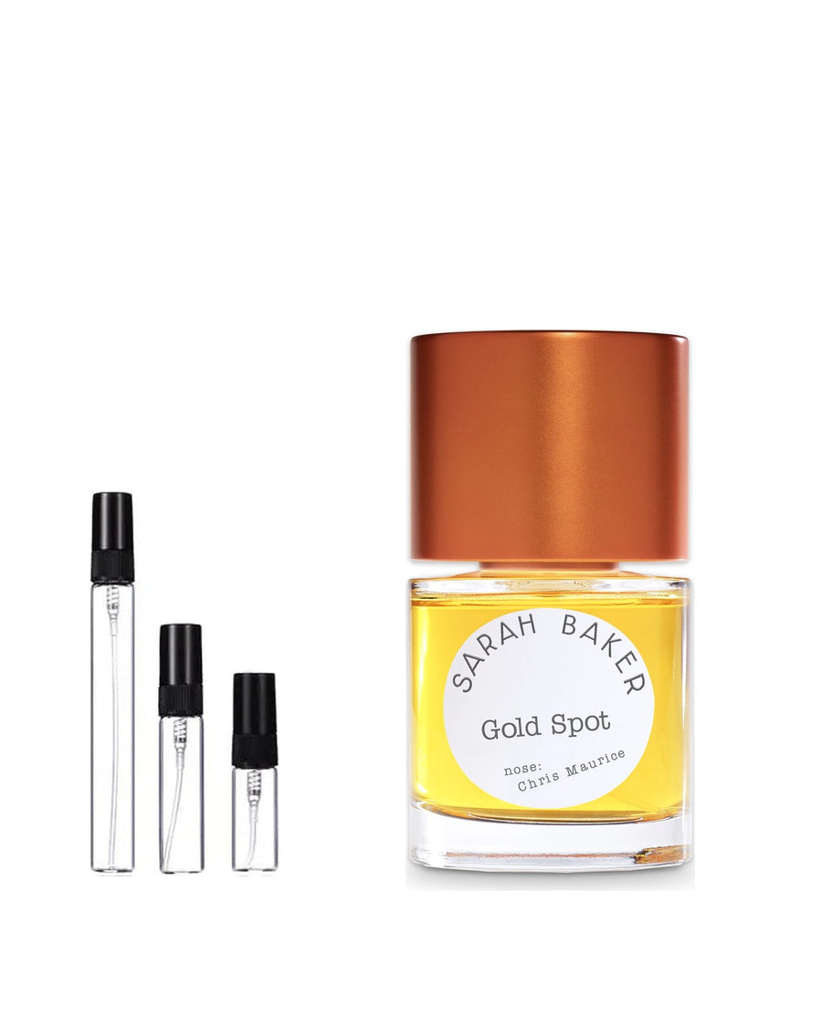 Sarah Baker Gold Spot sample – decant in glazen sprayflesje (2, 5 of 10 ml)