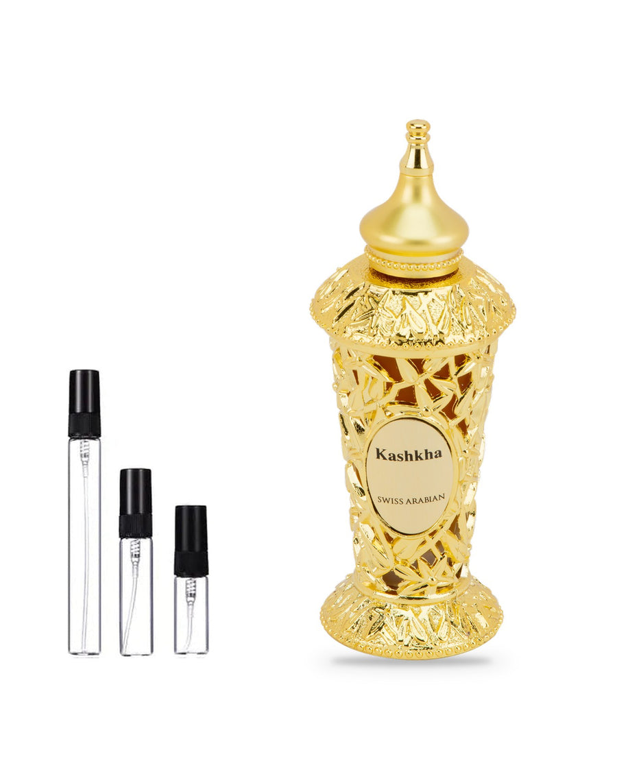 Swiss Arabian Kashkha sample – decant in glazen sprayflesje (2, 5 of 10 ml)