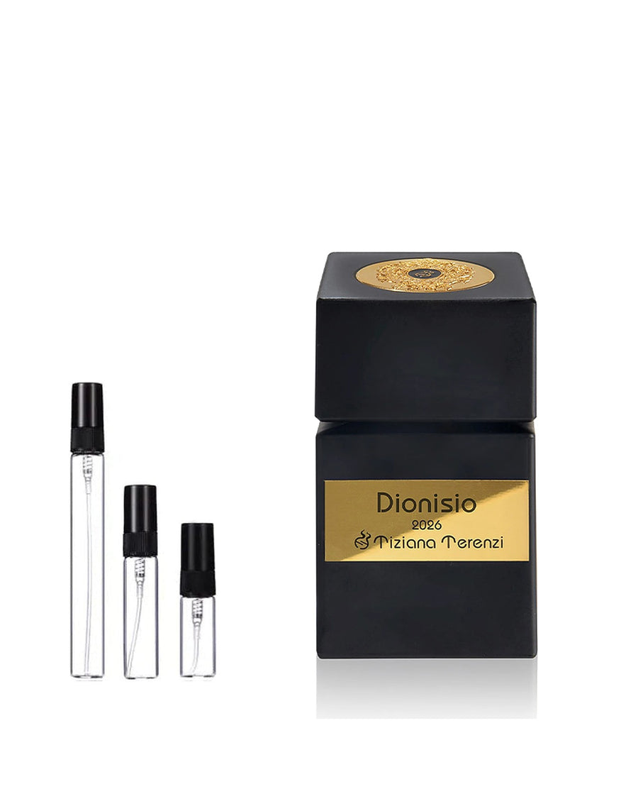 Tiziana Terenzi Dionisio sample – decant in glazen sprayflesje (2, 5 of 10 ml)