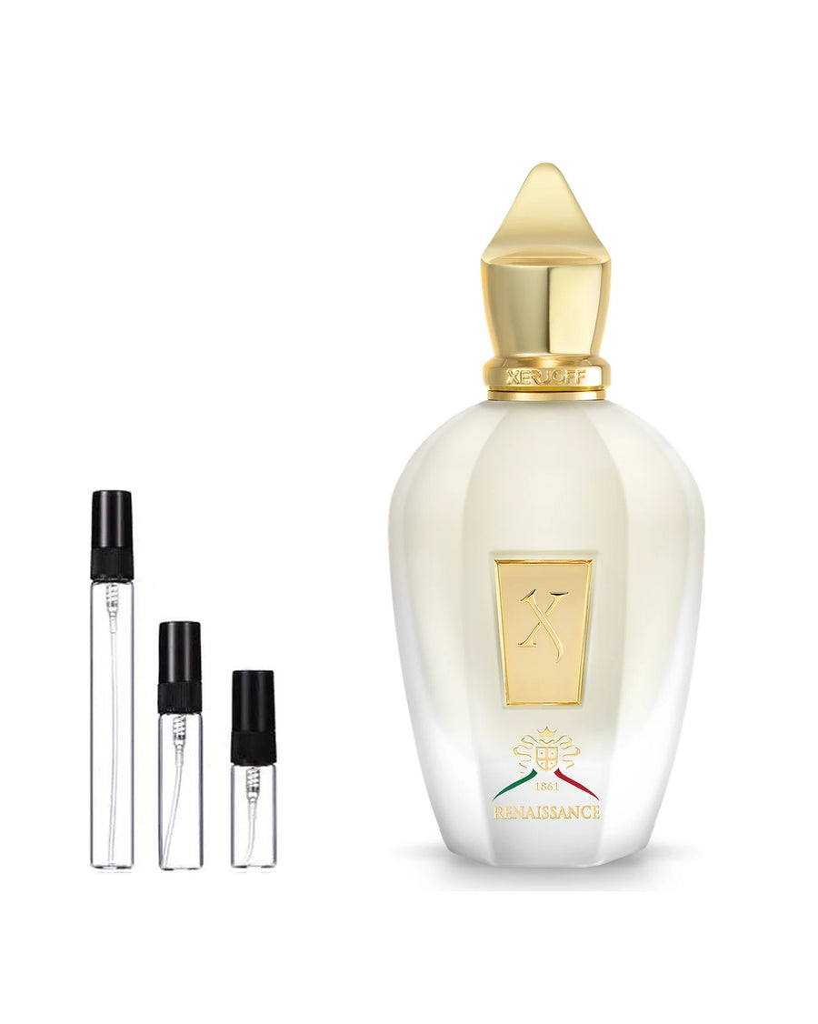 Xerjoff Renaissance Eau de Parfum Sample – 2, 5 of 10 ml decant in glazen sprayflesje