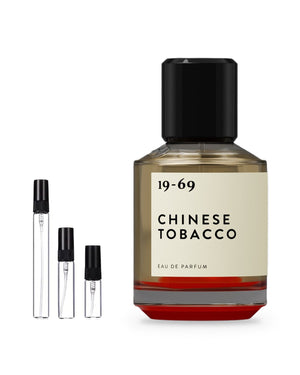 19-69 Chinese Tobacco sample – decant in glazen sprayflesje (2, 5 of 10 ml)