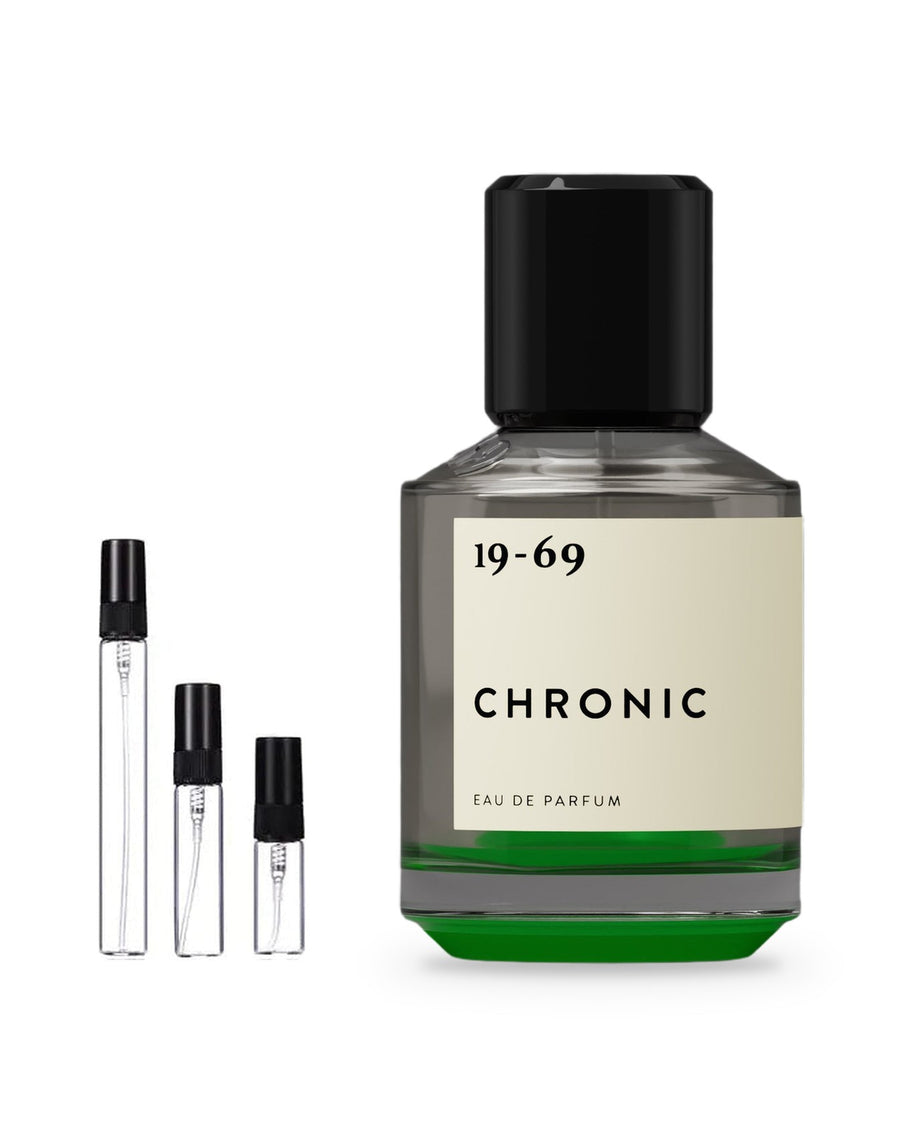 19-69 Chronic sample – decant in glazen sprayflesje (2, 5 of 10 ml)