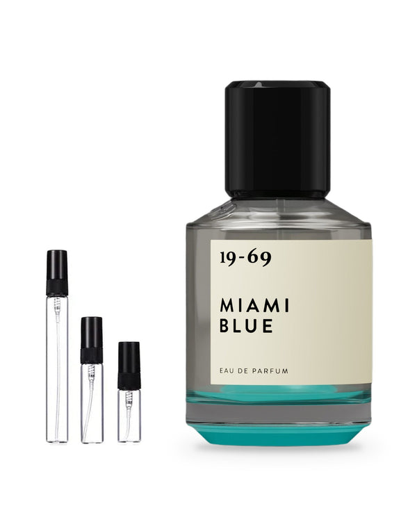 19-69 Miami Blue sample – decant in glazen sprayflesje (2, 5 of 10 ml)