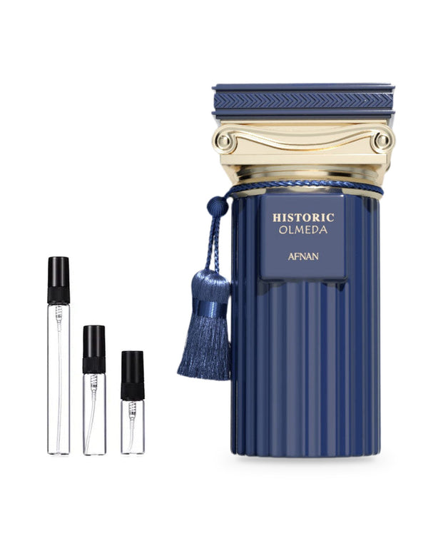 Afnan Historic Olmeda sample – decant in glazen sprayflesje (2, 5 of 10 ml)