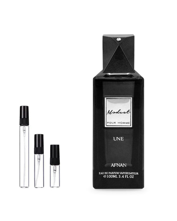 Afnan Modest Une sample – decant in glazen sprayflesje (2, 5 of 10 ml)