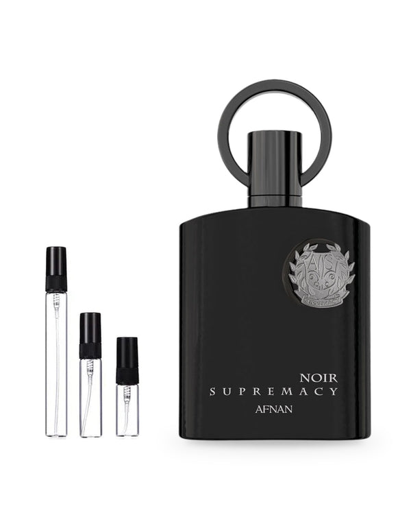 Afnan Supremacy Noir sample – decant in glazen sprayflesje (2, 5 of 10 ml)