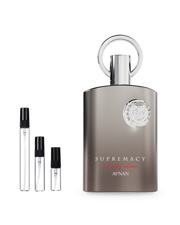 Afnan Supremacy Not Only Intense sample – decant in glazen sprayflesje (2, 5 of 10 ml)