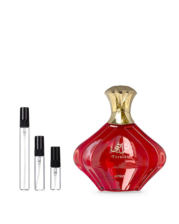 Afnan Turathi Red sample – decant in glazen sprayflesje (2, 5 of 10 ml)