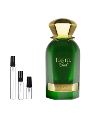 Ahmed Al Maghribi Ignite Oud sample – decant in glazen sprayflesje (2, 5 of 10 ml)