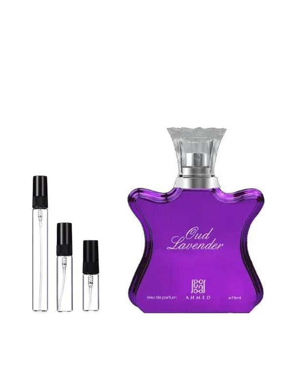 Ahmed Al Maghribi Oud Lavender sample – decant in glazen sprayflesje (2, 5 of 10 ml)