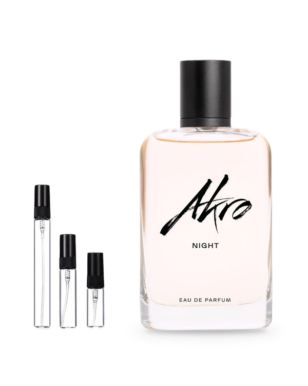 Akro Night sample – decant in glazen sprayflesje (2, 5 of 10 ml)