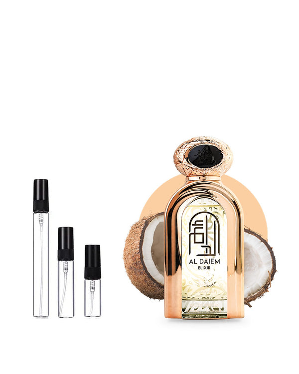Al Wataniah Al Daiem Elixir sample – decant in glazen sprayflesje (2, 5 of 10 ml)