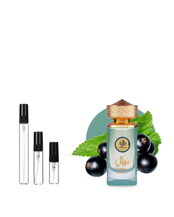 Al Wataniah Nawal Tanzanite sample – decant in glazen sprayflesje (2, 5 of 10 ml)