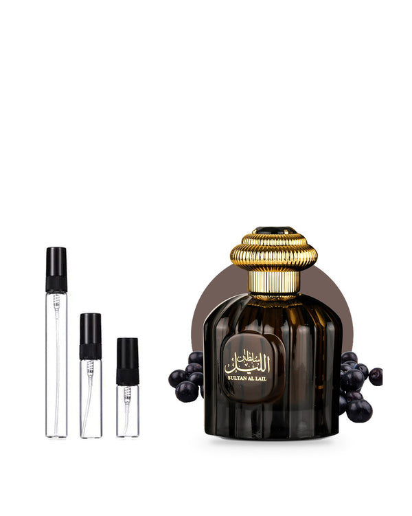 Al Wataniah Sultan Al Lail sample – decant in glazen sprayflesje (2, 5 of 10 ml)
