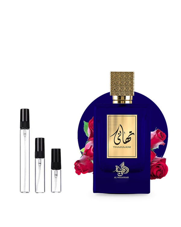 Al Wataniah Thahaani sample – decant in glazen sprayflesje (2, 5 of 10 ml)