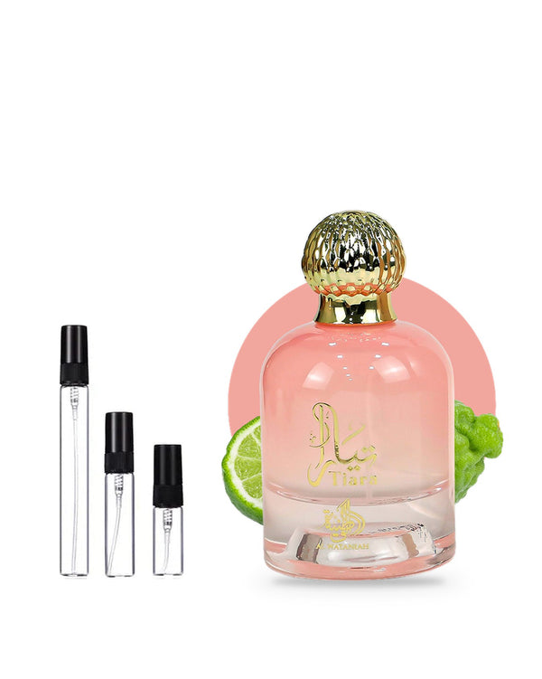 Al Wataniah Tiara Pink sample – decant in glazen sprayflesje (2, 5 of 10 ml)
