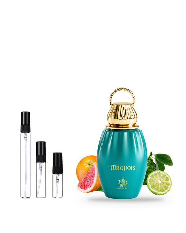 Al Wataniah Turquois sample – decant in glazen sprayflesje (2, 5 of 10 ml)