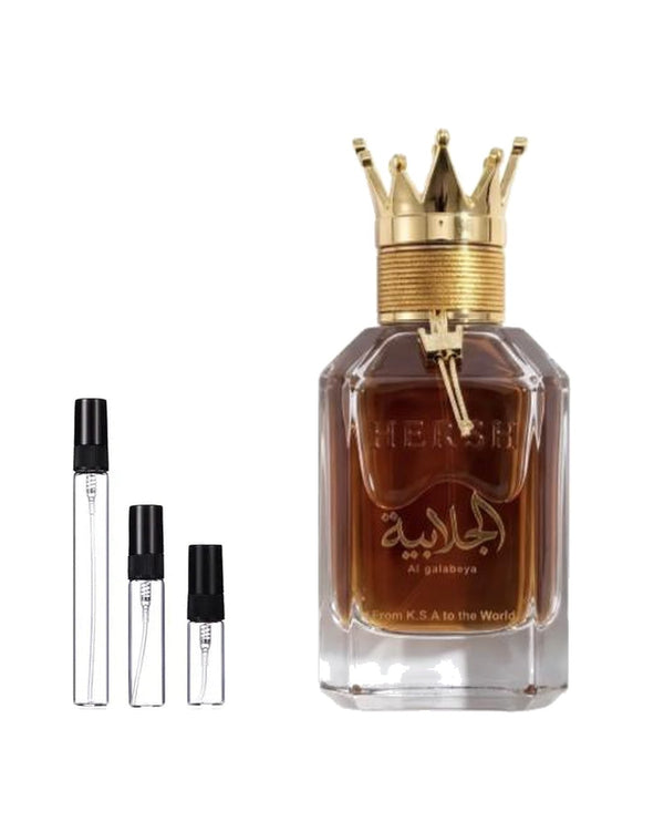 AlEzz Hersh Al Galabeya sample – decant in glazen sprayflesje (2, 5 of 10 ml)