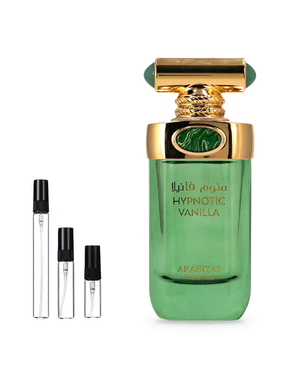 Arabiyat Prestige Hypnotic Vanilla sample – decant in glazen sprayflesje (2, 5 of 10 ml)