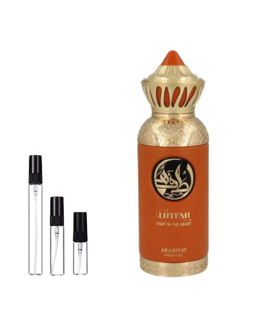 Arabiyat Prestige Lutfa Light in the Heart sample – decant in glazen sprayflesje (2, 5 of 10 ml)