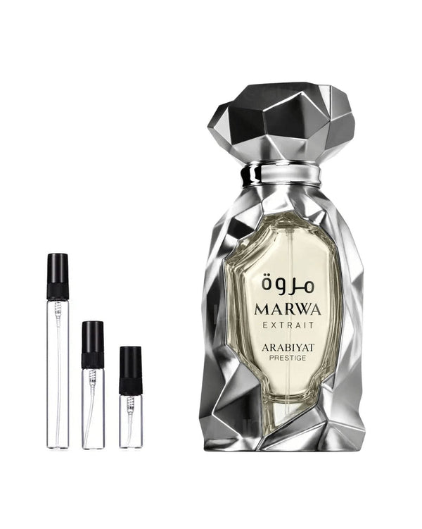 Arabiyat Prestige Marwa Extrait sample – decant in glazen sprayflesje (2, 5 of 10 ml)
