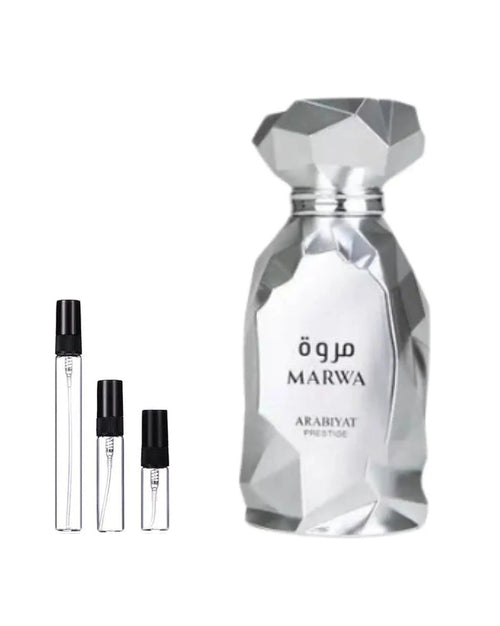 Arabiyat Prestige Marwa sample – decant in glazen sprayflesje (2, 5 of 10 ml)