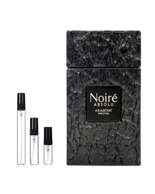 Arabiyat Prestige Noire Absolu sample – decant in glazen sprayflesje (2, 5 of 10 ml)