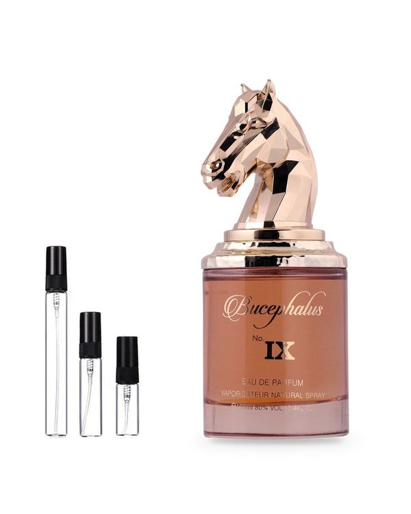 Armaf Bucephalus No. IX Man sample – decant in glazen sprayflesje (2, 5 of 10 ml)