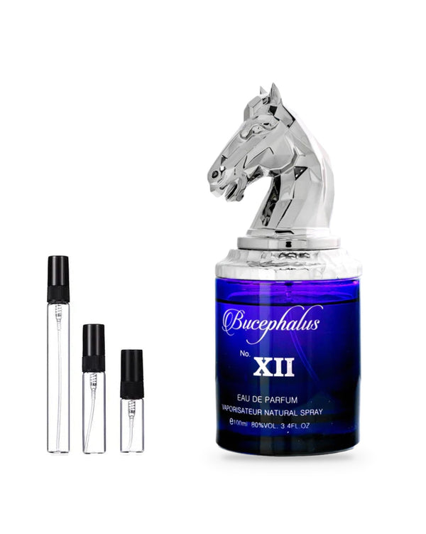 Armaf Bucephalus No. XII Man sample – decant in glazen sprayflesje (2, 5 of 10 ml)